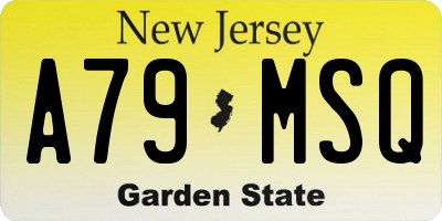 NJ license plate A79MSQ