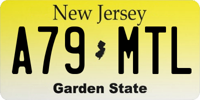 NJ license plate A79MTL