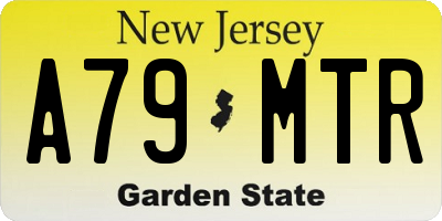 NJ license plate A79MTR
