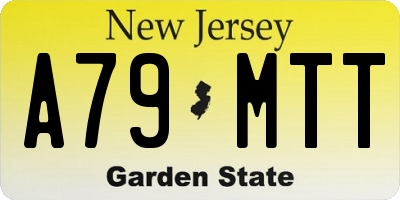 NJ license plate A79MTT