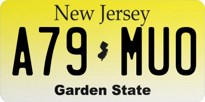 NJ license plate A79MUO