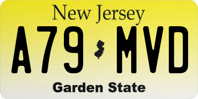 NJ license plate A79MVD