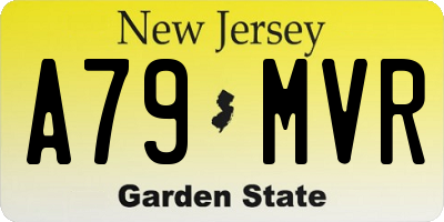 NJ license plate A79MVR