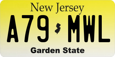 NJ license plate A79MWL