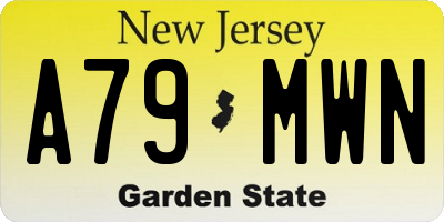 NJ license plate A79MWN