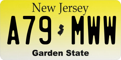 NJ license plate A79MWW