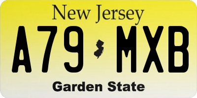NJ license plate A79MXB
