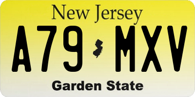 NJ license plate A79MXV