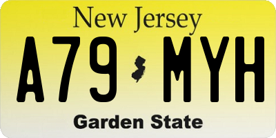 NJ license plate A79MYH