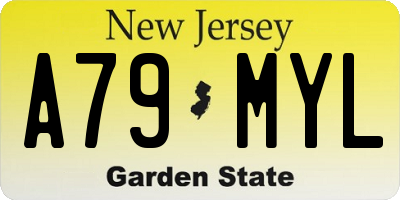 NJ license plate A79MYL