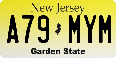 NJ license plate A79MYM