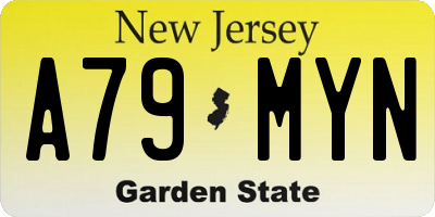 NJ license plate A79MYN