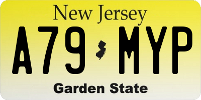 NJ license plate A79MYP