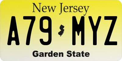NJ license plate A79MYZ