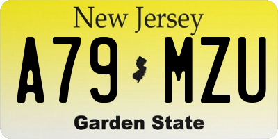 NJ license plate A79MZU