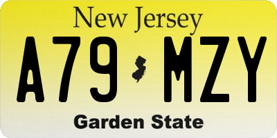 NJ license plate A79MZY
