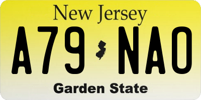 NJ license plate A79NAO