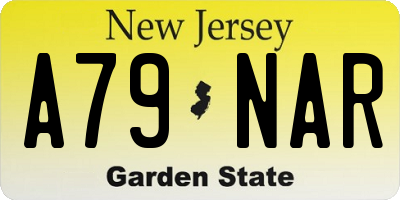 NJ license plate A79NAR