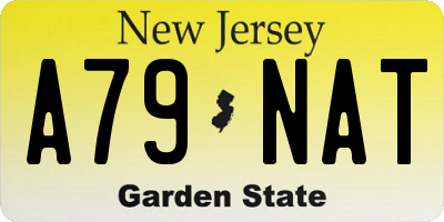 NJ license plate A79NAT