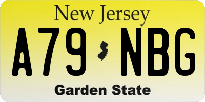 NJ license plate A79NBG