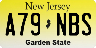 NJ license plate A79NBS