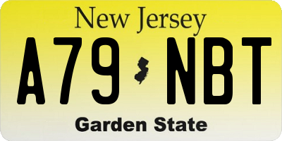 NJ license plate A79NBT
