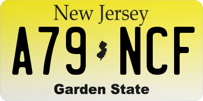 NJ license plate A79NCF