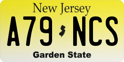 NJ license plate A79NCS