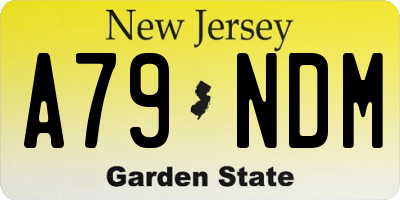 NJ license plate A79NDM