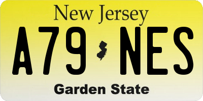 NJ license plate A79NES
