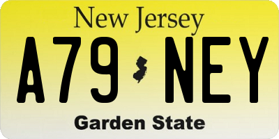 NJ license plate A79NEY