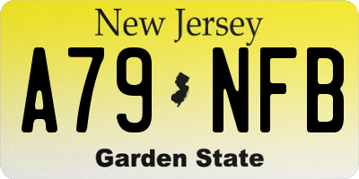 NJ license plate A79NFB