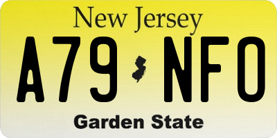 NJ license plate A79NFO