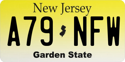 NJ license plate A79NFW