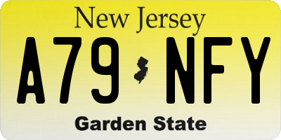NJ license plate A79NFY