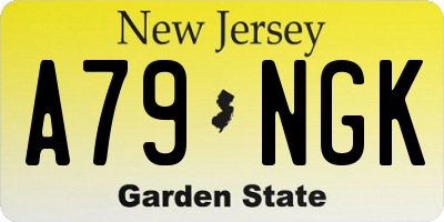 NJ license plate A79NGK