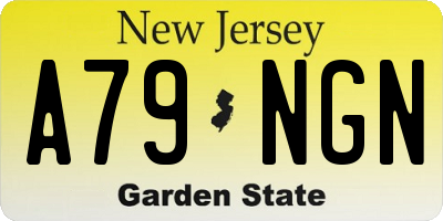 NJ license plate A79NGN
