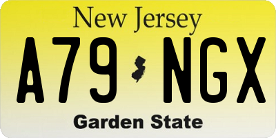 NJ license plate A79NGX
