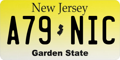 NJ license plate A79NIC