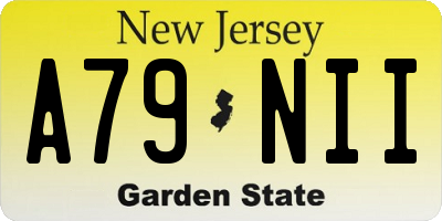 NJ license plate A79NII