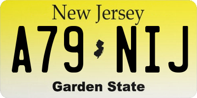 NJ license plate A79NIJ
