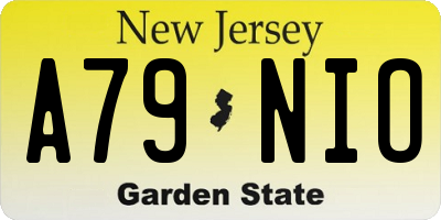 NJ license plate A79NIO