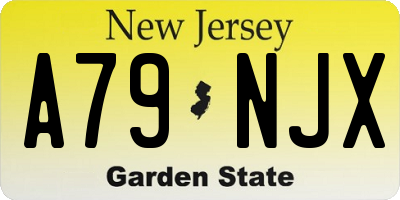 NJ license plate A79NJX