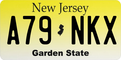 NJ license plate A79NKX