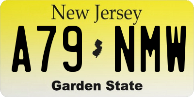 NJ license plate A79NMW