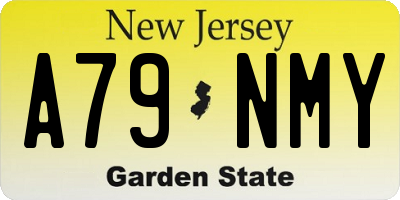 NJ license plate A79NMY