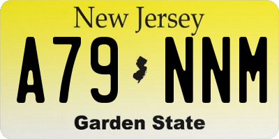 NJ license plate A79NNM