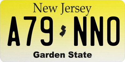 NJ license plate A79NNO
