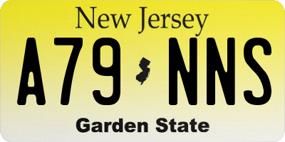 NJ license plate A79NNS