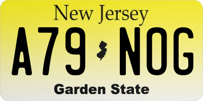 NJ license plate A79NOG